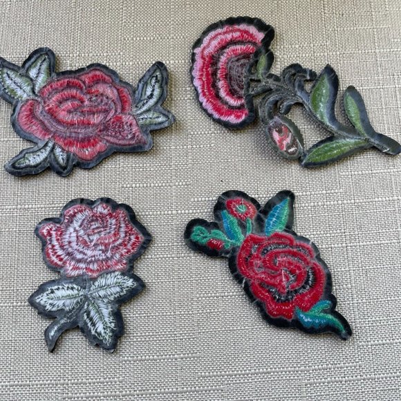 Lot of 4 Patches Embroidery Flower Iron On Patches for Jackets Jeans Craft Art - Picture 7 of 9